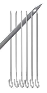 6 adet Paslanmaz Çelik Tokat Kebabı Şişi 30cm Ucu Delik Özel Ürün 7x2mm Kancalı Yassı Kebap Şişleri