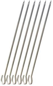 6 adet Paslanmaz Çelik Tokat Kebabı Şişi 30cm Ucu Delik Özel Ürün 7x2mm Kancalı Yassı Kebap Şişleri