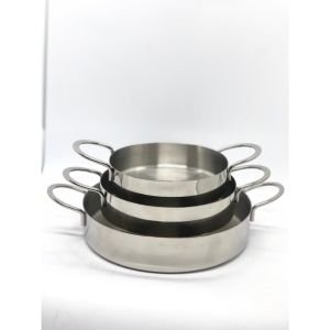 Essenso 18/10 Çelik 304 Kalite 3lü Sahan Seti ÇiftKulp 14-16-20cm Ömür Boyu Garantili Kupon Tava Set