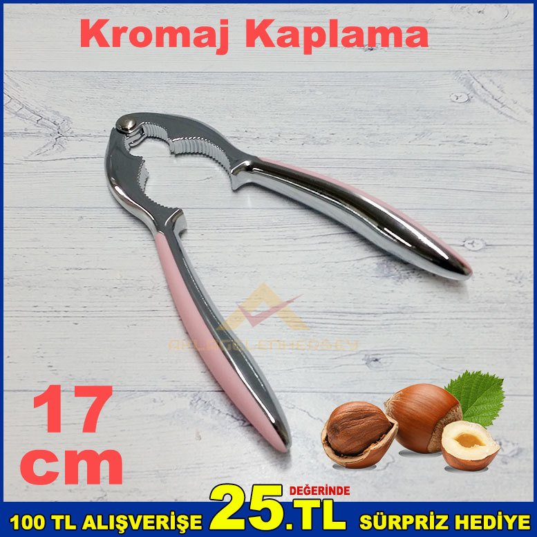 17cm Çelik Kromaj Kaplama 2 Farklı Ölçülü Ceviz ve Fındık Kıracağı Sağlam Çelik Fındıkkıran