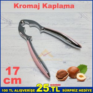 17cm Çelik Kromaj Kaplama 2 Farklı Ölçülü Ceviz ve Fındık Kıracağı Sağlam Çelik Fındıkkıran