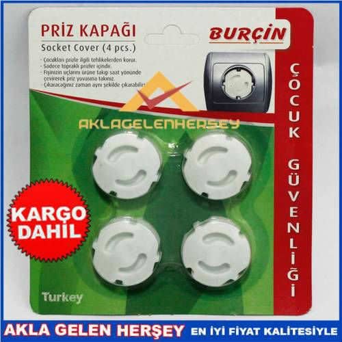 BEBEK ve ÇOCUK GÜVENLİĞİ İÇİN 4ad GÜVENLİ, ELEKTRİKTEN KORUYAN PRİZ KAPAĞI PRİZ KİLİTLEME KAPAĞI