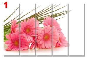 PEMBE CICEKLER 7 STİL 5 PARÇALI KANVAS TABLO