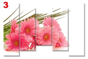 PEMBE CICEKLER 7 STİL 5 PARÇALI KANVAS TABLO