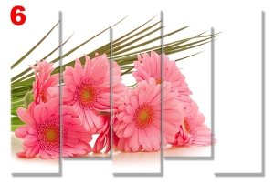 PEMBE CICEKLER 7 STİL 5 PARÇALI KANVAS TABLO