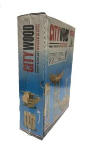Woodoy City Wood 100 Parça Ahşap Eğitici Bloklar Seti KR101City Wood Hayal Gücü Genişleten Bloklar