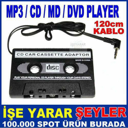 OTO ARAÇ CEP TELEFONU KASET ADAPTÖRÜ 120cm KABLO-1