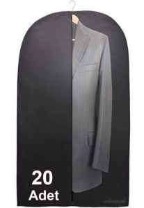 20 Adet Nonwoven 100x63 Nefes Alan Fermuarlı Takım Elbise Kılıfı Elbisenizi ilk günkü gibi Korur