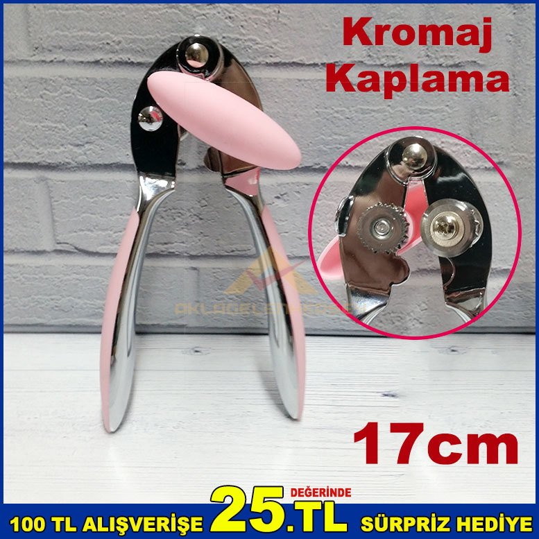 17cm Çelik Kromaj Kaplama Çevirmeli Konserve Kapağı Açacağı Sağlam Çelik Bıcaklı Konserve Açacak