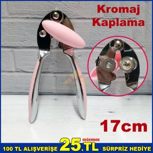 17cm Çelik Kromaj Kaplama Çevirmeli Konserve Kapağı Açacağı Sağlam Çelik Bıcaklı Konserve Açacak