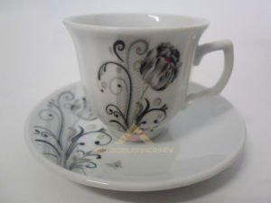 ASA GRİ GÜL DESENLİ 12 PARÇA KAHVE FİNCANI SETİ