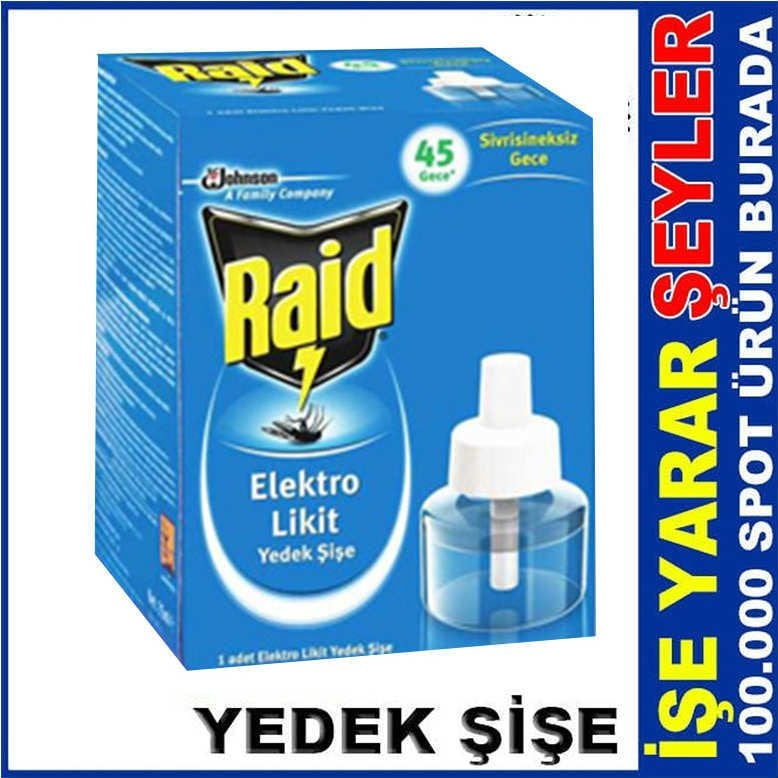 Raid Sineksavar 45 Gece Etkili Elektro Likit Oldukça Etkili Sivrisinek Kovucu Set-2