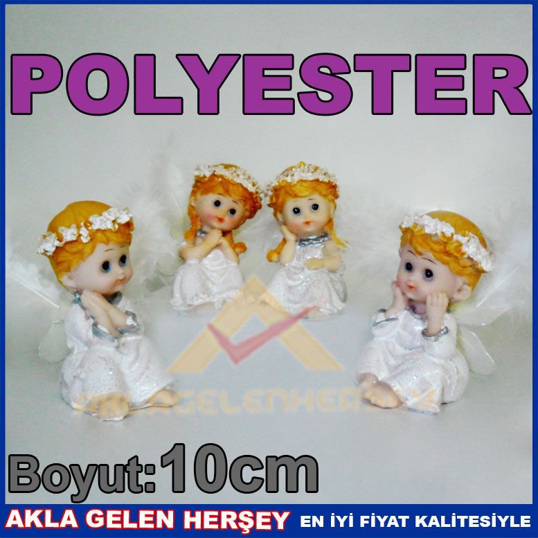 DEKORATİF 4 ADET BEYAZ SİMLİ TÜYLÜ MELEK BİBLO