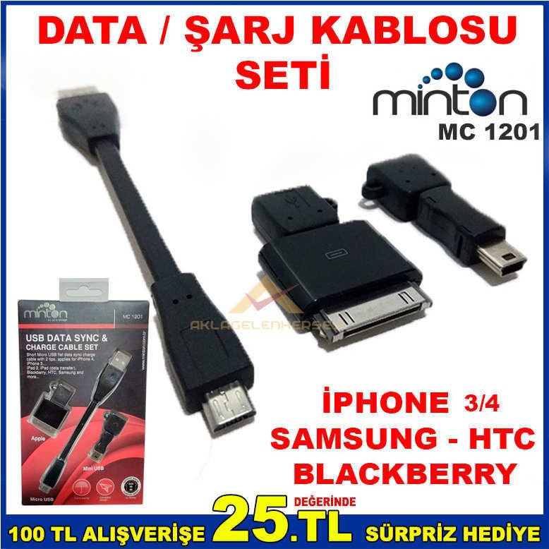 İPHONE 3-4 İPAD-SAMSUNG DATA-ŞARJ KABLOSU SETİ