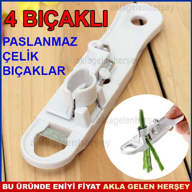 Pratik taze fasulye dilimleme ayıklama bıçağı lazer bileme körelmez bıçaklı taze fasulye ayıklayıcı