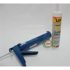 METAL SİLİKON TABANCASI+280gr ŞEFFAF SİLİKON SET