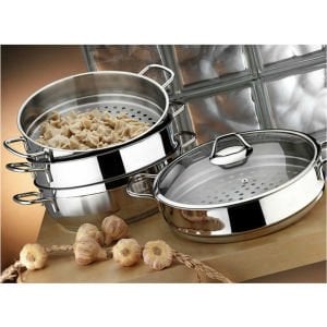 Alüminyum Mantı Tencereleri Seti 28cm 6 Parça 5 Katlı Aliminyum Mavioli Pot Yanmaz-Yapışmaz