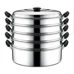 Alüminyum Mantı Tencereleri Seti 28cm 6 Parça 5 Katlı Aliminyum Mavioli Pot Yanmaz-Yapışmaz