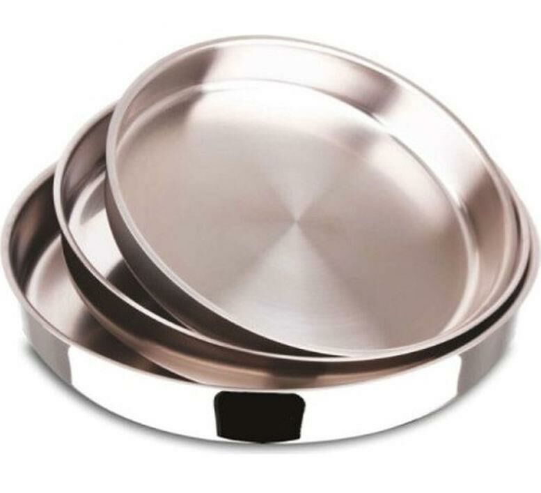 Paslanmaz Çelik 3lü Yuvarlak Fırın Tepsi SetiOrta seri 22-27-33cm