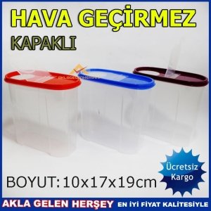 Ücretsiz Kargo RENKLİ KAPAKLI ERZAK 1,7 LİTRE SAKLAMA KUTUSU