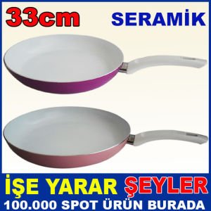 ÇİZİLMEZ 33cm YANMAZ YAPIŞMAZ SERAMİK TAVA