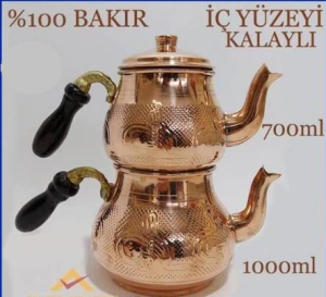 ELİŞİ ÇEKİÇ DÖVME %100 BAKIR İÇİ KALAYLI BÜYÜK BOY ÇAYDANLIK SETİ