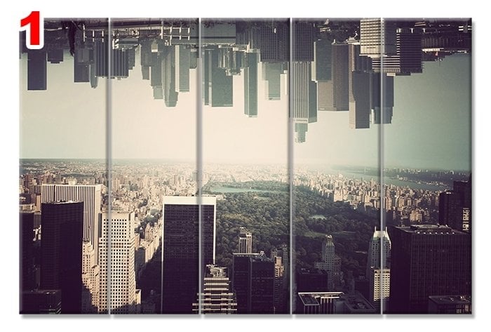 NEW YORK SILUET 7 STİL 5 PARÇALI KANVAS TABLO