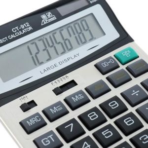 120 Adımlı Kontrol Elektronik CT-912 Hesap Makinesi Ofis Masaüstü 12 Haneli Digital
