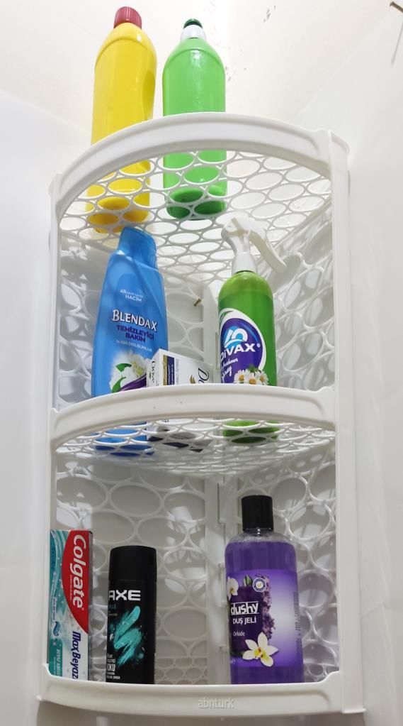 3 Katlı Katlanır Beyaz Banyo Köşesi Yaşam Boyu Garantili Paslanmaz Demonte Kolay Kurulum Süper Şık