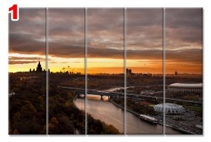 MOSKOVA KREMLIN KOPRUSU 7 STİL 5 PARÇALI KANVAS TABLO