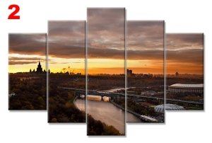MOSKOVA KREMLIN KOPRUSU 7 STİL 5 PARÇALI KANVAS TABLO