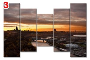 MOSKOVA KREMLIN KOPRUSU 7 STİL 5 PARÇALI KANVAS TABLO