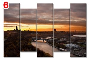 MOSKOVA KREMLIN KOPRUSU 7 STİL 5 PARÇALI KANVAS TABLO