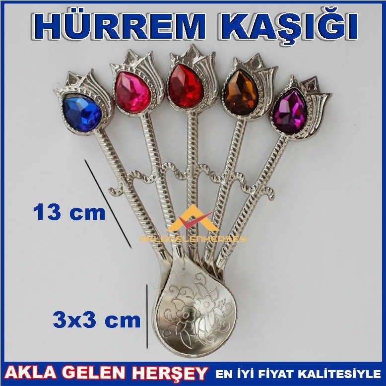 LALE ŞEKLİNDE ÇİÇEK MOTİFLİ GÜMÜŞ HÜRREM KAŞIĞI