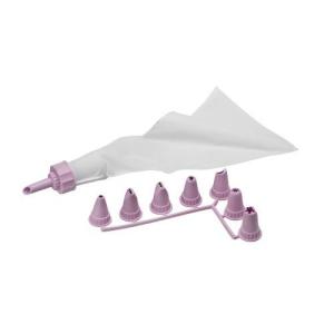 Mousse Krema Torbası Lila 7 Başlı Dekorasyon Krema Sıkma Torbası