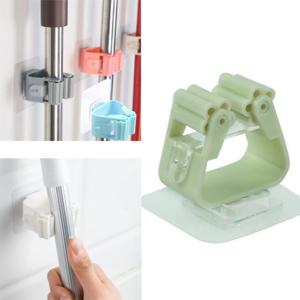 Duvara Monte Fırça Süpürge Paspas Mop Tutucu Askı Aparatı Klips Yapışkanlı Sihirli Tutacak Klips