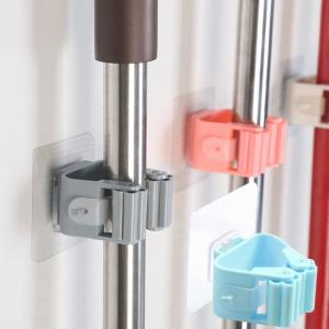 Duvara Monte Fırça Süpürge Paspas Mop Tutucu Askı Aparatı Klips Yapışkanlı Sihirli Tutacak Klips