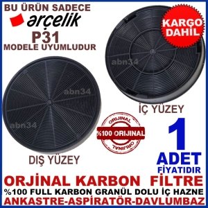 ARÇELİK P31 MODEL ANKASTRE DAVLUMBAZ GRANÜL KARBONLU FİLTRE