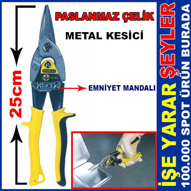 DAYANIKLI PASLANMAZ ÇELİK METAL KESME MAKASI