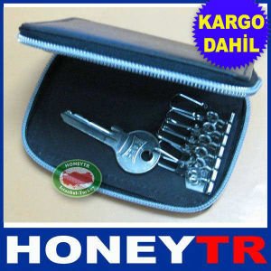 GÜVENLİ CÜZDAN MODEL FERMUARLI DERİ ANAHTARLIK