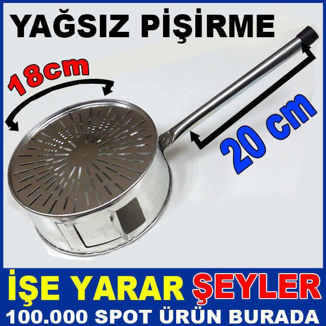 Nostaljik Ocak Üstü Yağsız Mısır Patlatma Tavası 18cm Çapında Mısır Tavası
