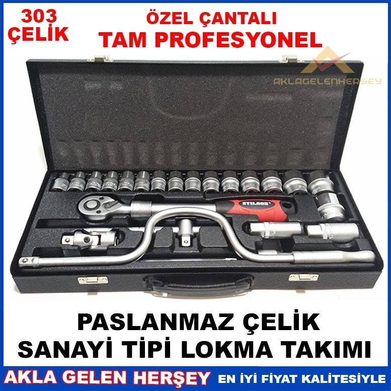 PROFESYONEL SANAYİ TİPİ 303 ÇELİK LOKMA TAKIMI