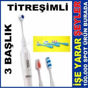 Pilli 3 Başlıklı Titreşimli Diş Fırçası