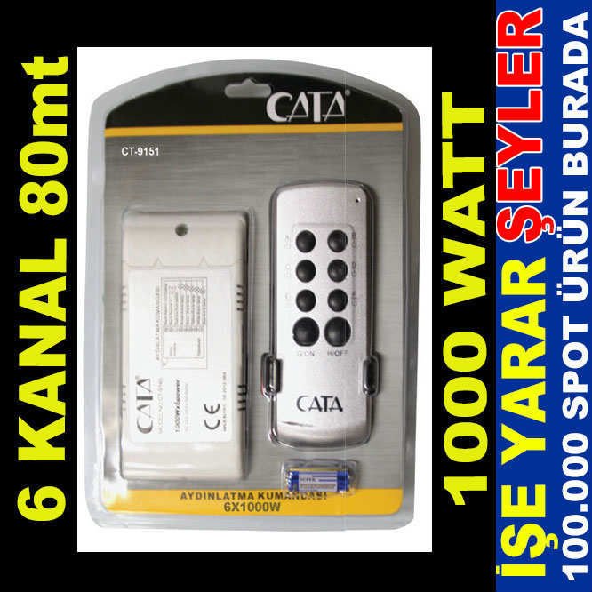 AYDINLATMA SİSTEM UZAKTAN KUMANDASI 80mt 6 KANAL