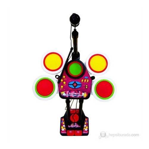 Mikrofonlu Oyuncak Orkestra Seti  Pilli Işıklı Batery  Ritim Seti