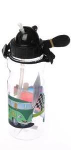 Okul Su Matarası 500 ml Yuvarlak Sürgülü Kapaklı pipet agızlı