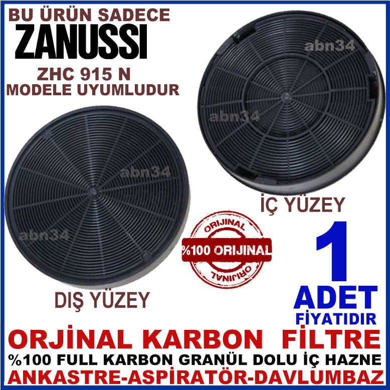 ZANUSSİ ANKASTRE DAVLUMBAZ FİLTRESİ ZHC 915 N MODEL DAVLUMBAZ İÇİN GRANÜL KARBONLU FİLTRE