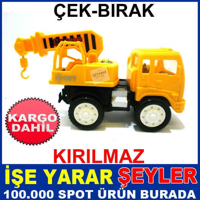 12x14cm ÇEK BIRAK KIRILMAZ OYUNCAK VİNÇ ARABA