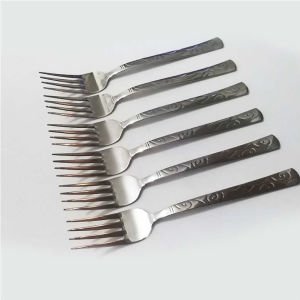 6 Adet Sarmaşık Model Paslanmaz Çelik Rostfrei Tatlı Çatalı Seti