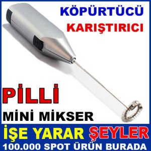 Kalem pille çalişan pratik el mikseri ayran köpürtücü cappucino mikseri çok amaçli pilli mini mikser